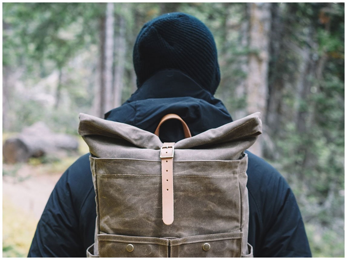 Winter Session x Armitage & McMillan Fall Lookbook Waxed Canvas Roll-Top Backpack